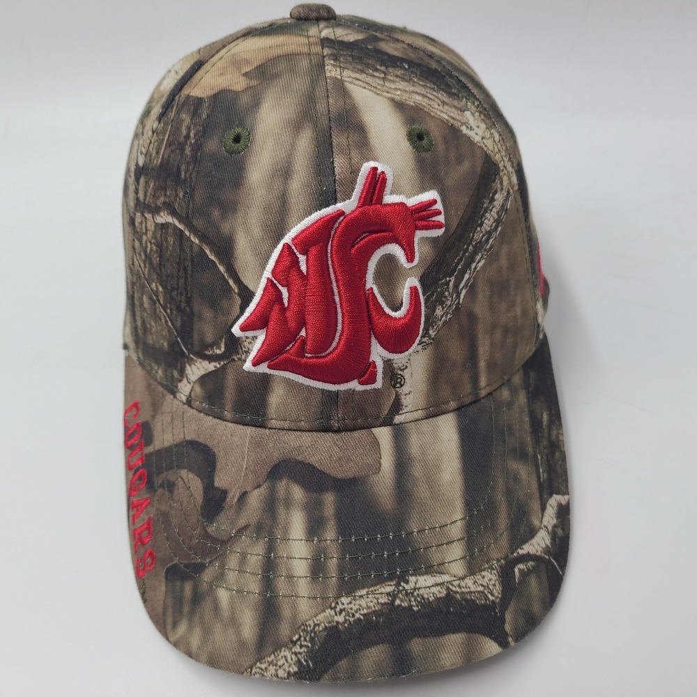 Washington State Cougars Hat Adjustable Russell Camo Green Brown NCAA University